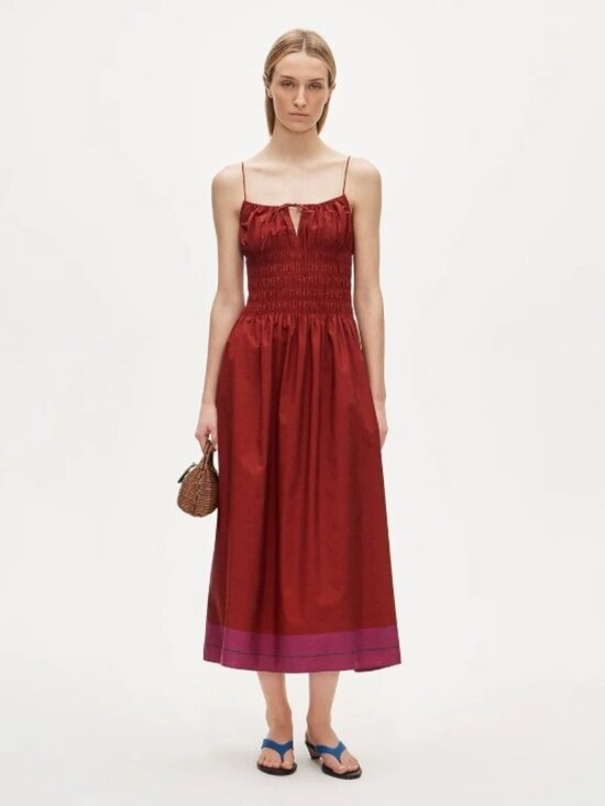 J. Crew Dresses & Skirts - J.Crew Reverie Dress in Colorblock Cotton Poplin in Red Pink Combo